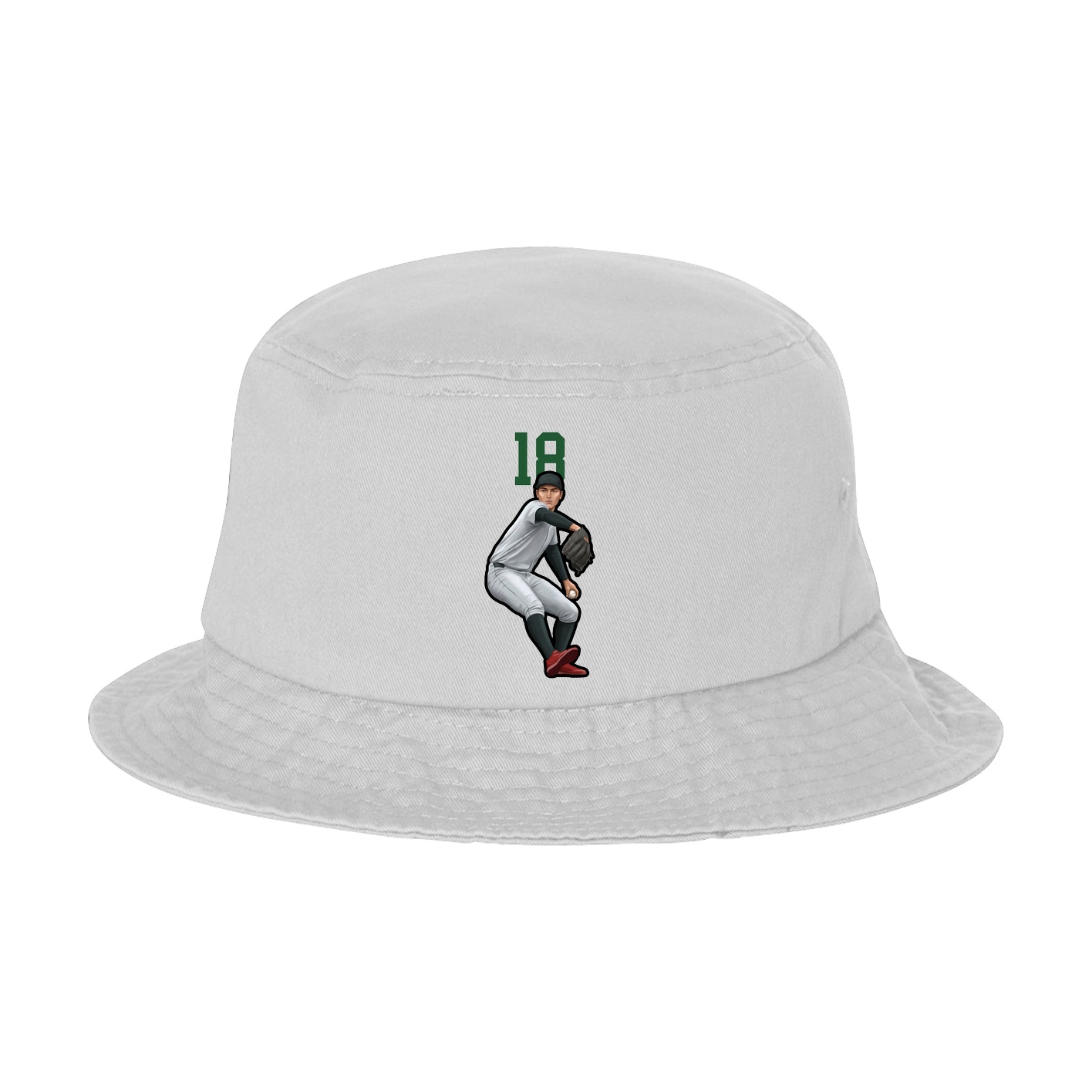 Bucket Cap — Number Top in White