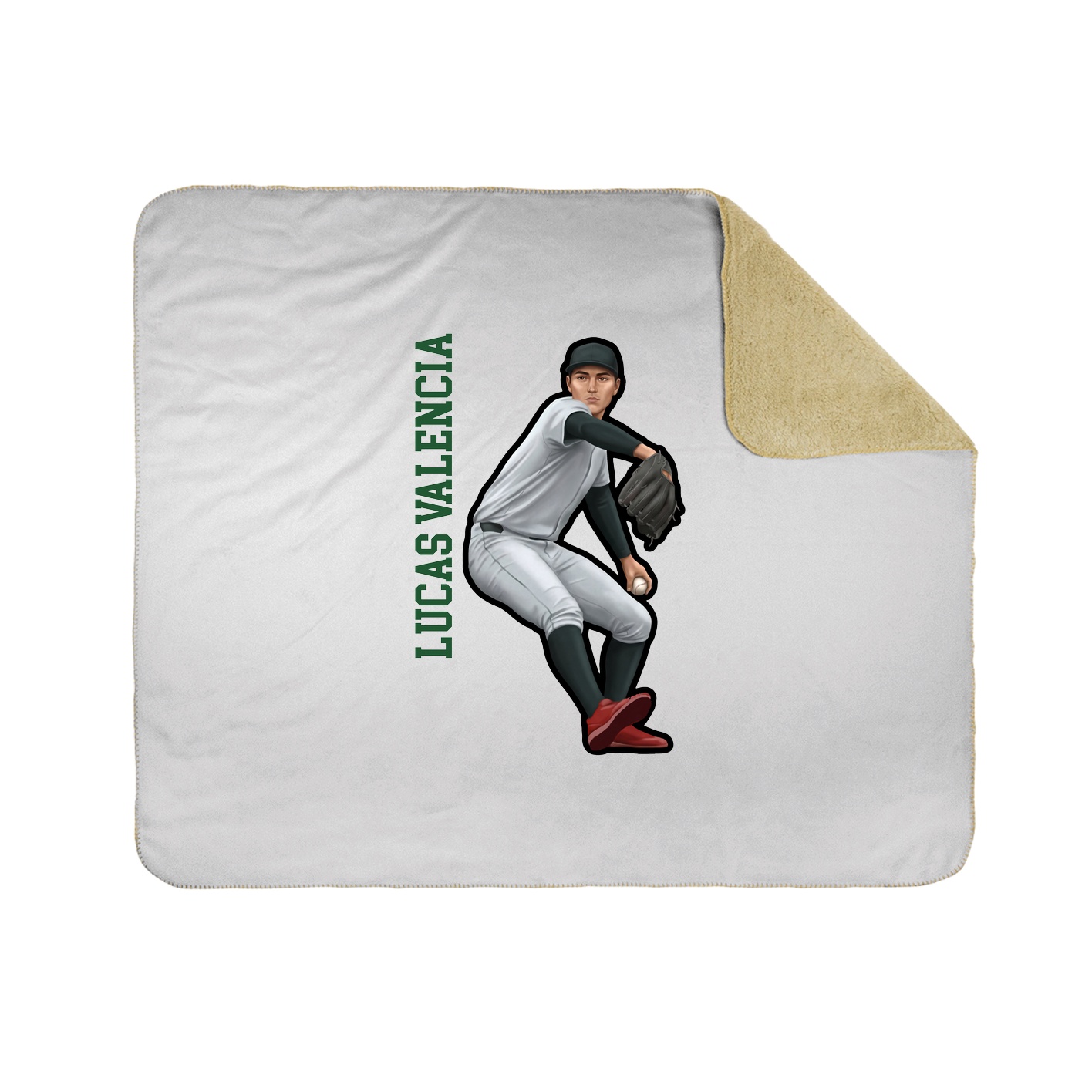 Throw Blanket — Name Vertical in White