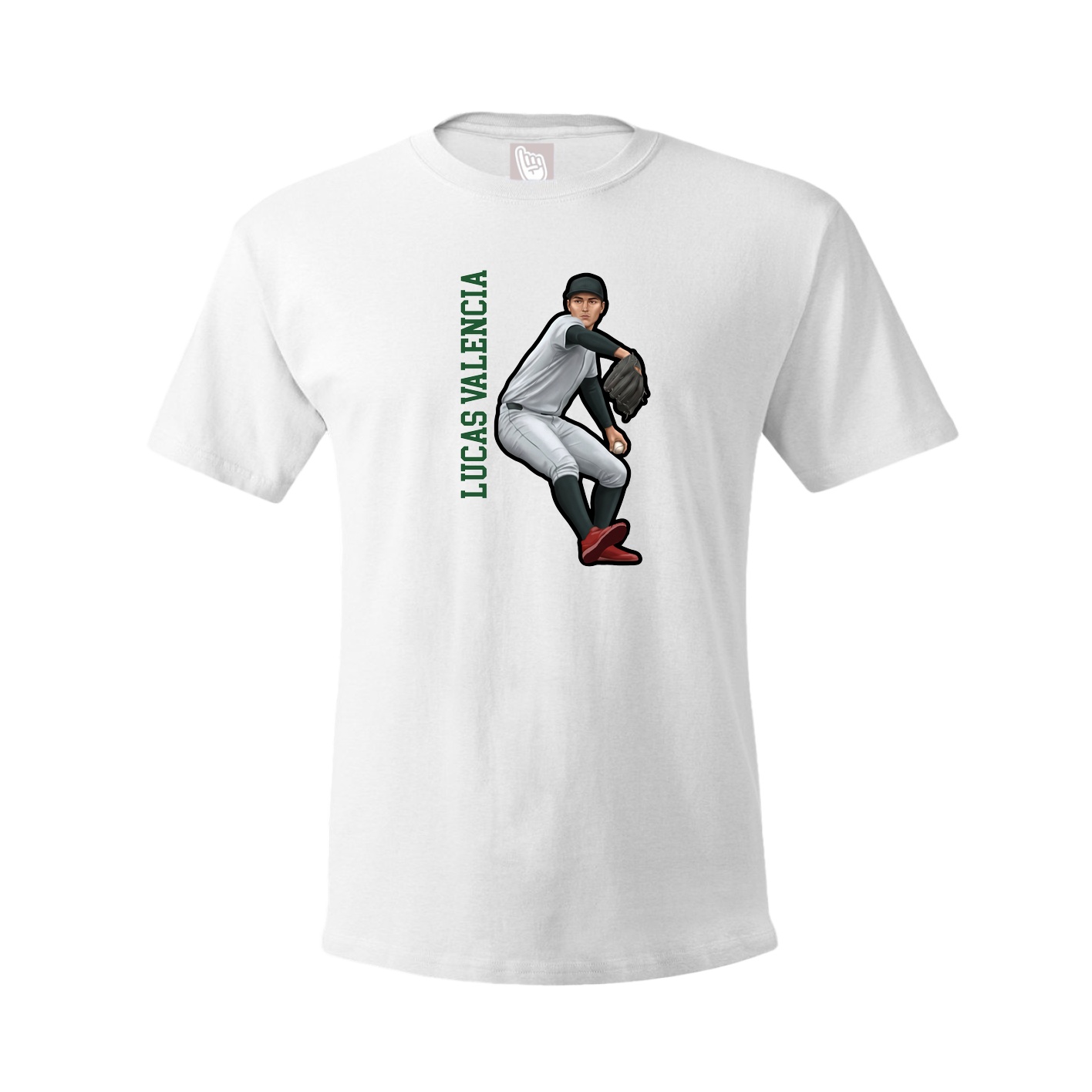 Youth Tee — Name Vertical in White