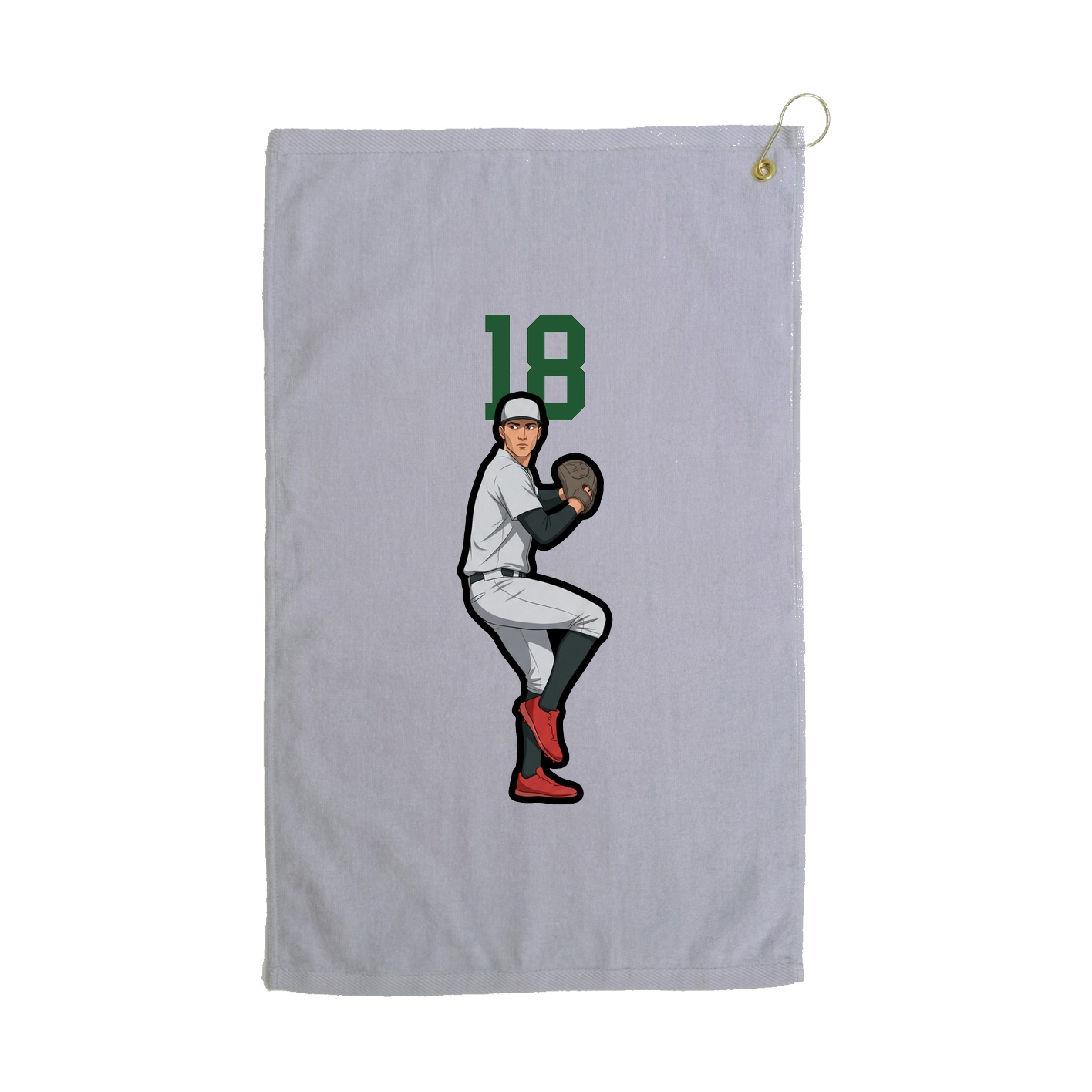 Golf Towel — Number Top in Grey