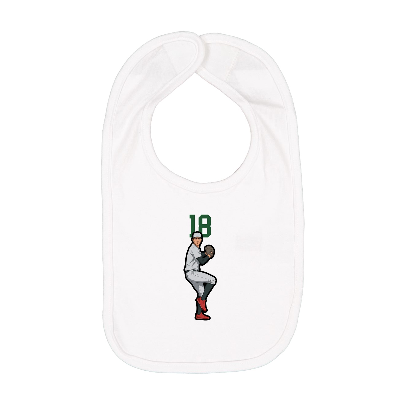 Infant Bib — Number Top in White