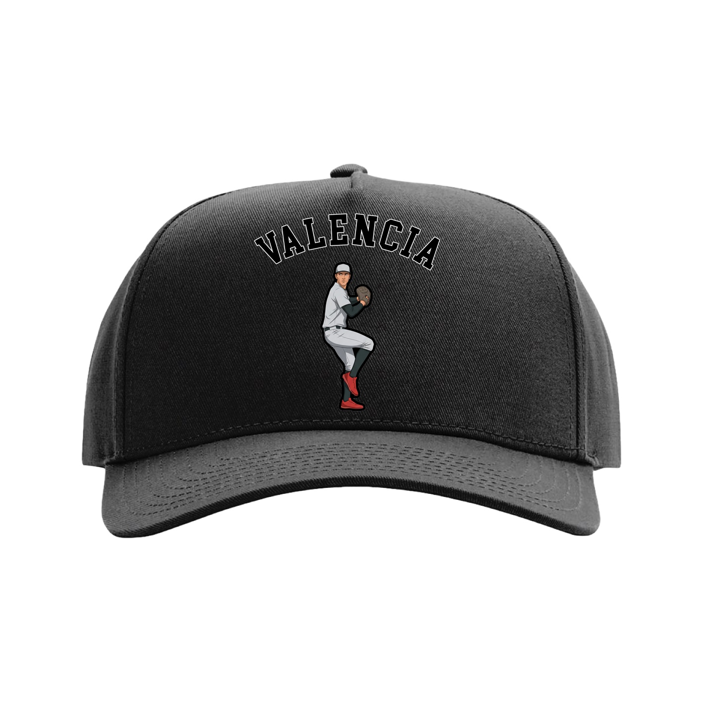 Full Fabric Five-Panel Champ Cap — Shirsey Arch in Black