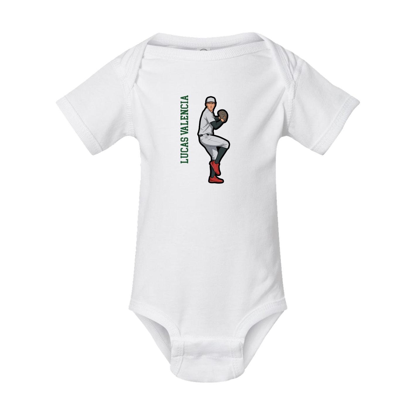 Baby Onesie — Name Vertical in White