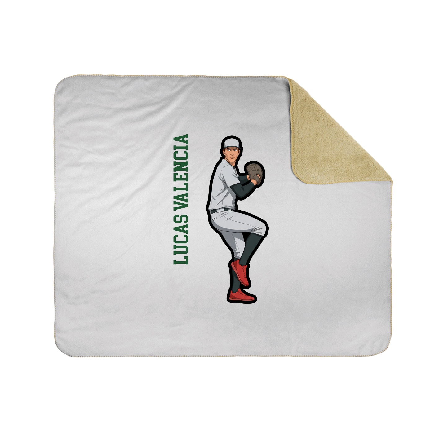 Throw Blanket — Name Vertical in White