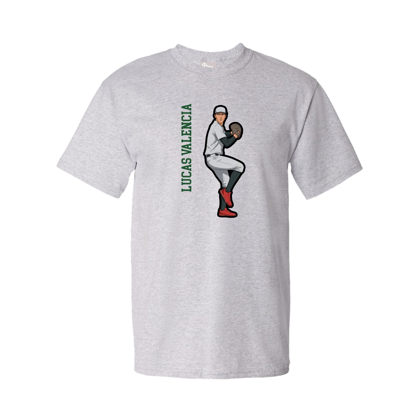 Youth Tee — Name Vertical in Grey