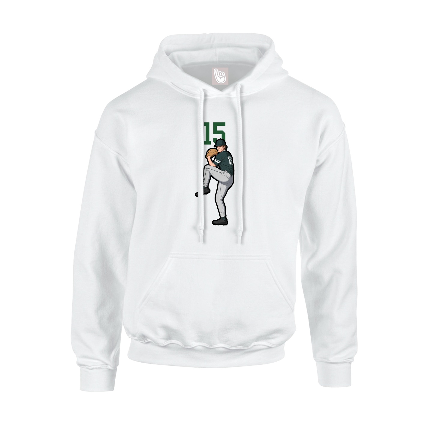 Youth Hoodie — Number Top in White