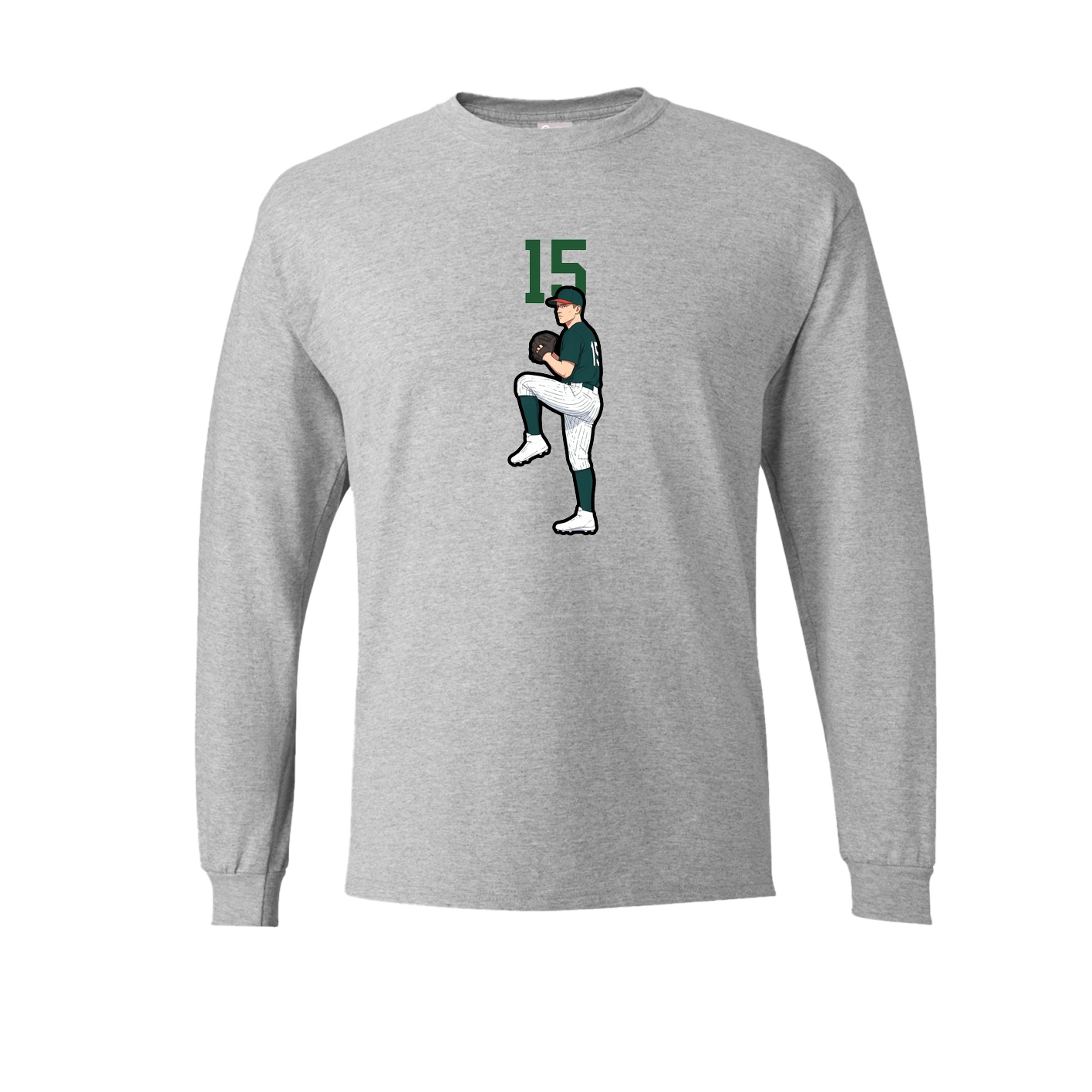 Long Sleeve Tee — Number Top in Grey