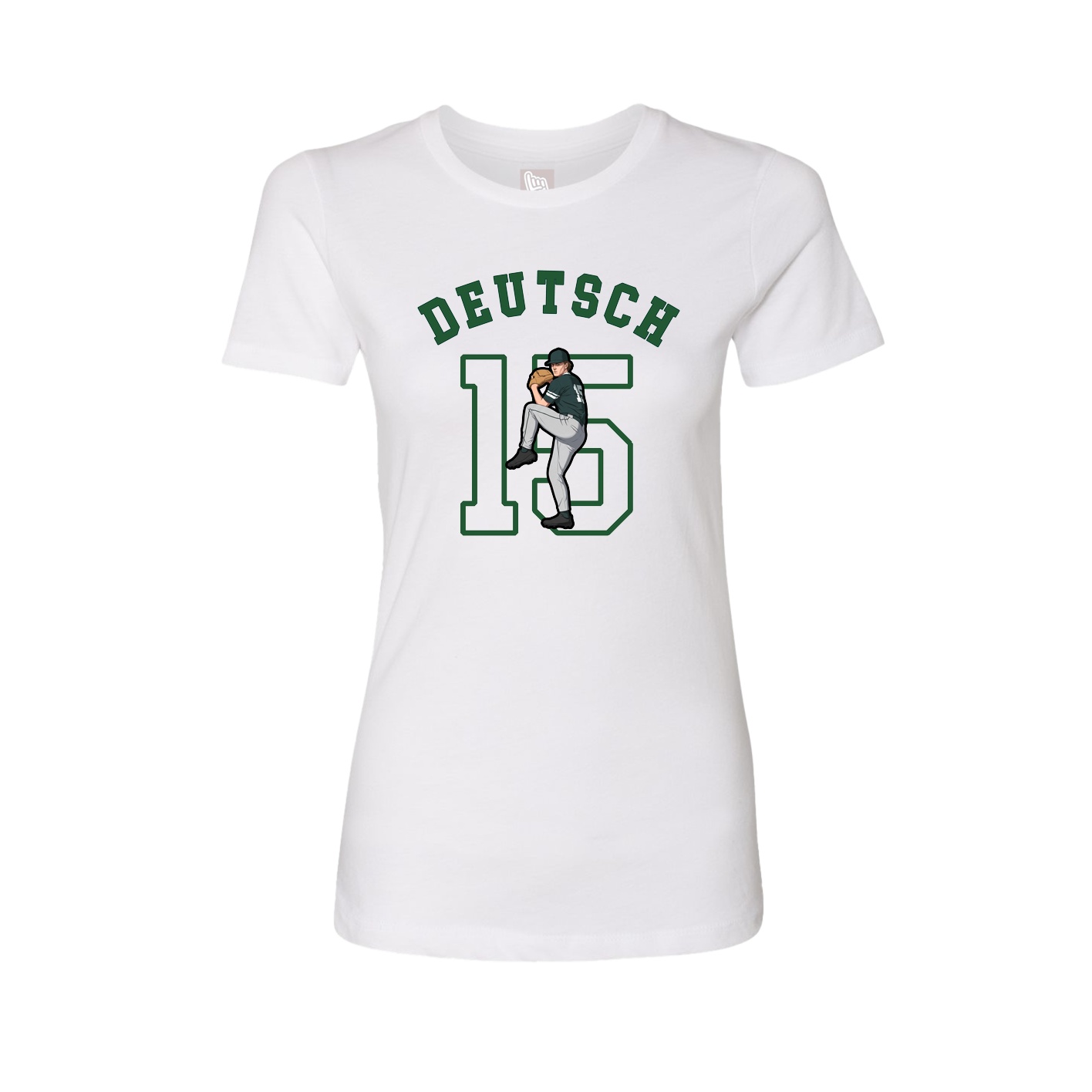 Fitted Women's Tee — Shirsey Arch in White