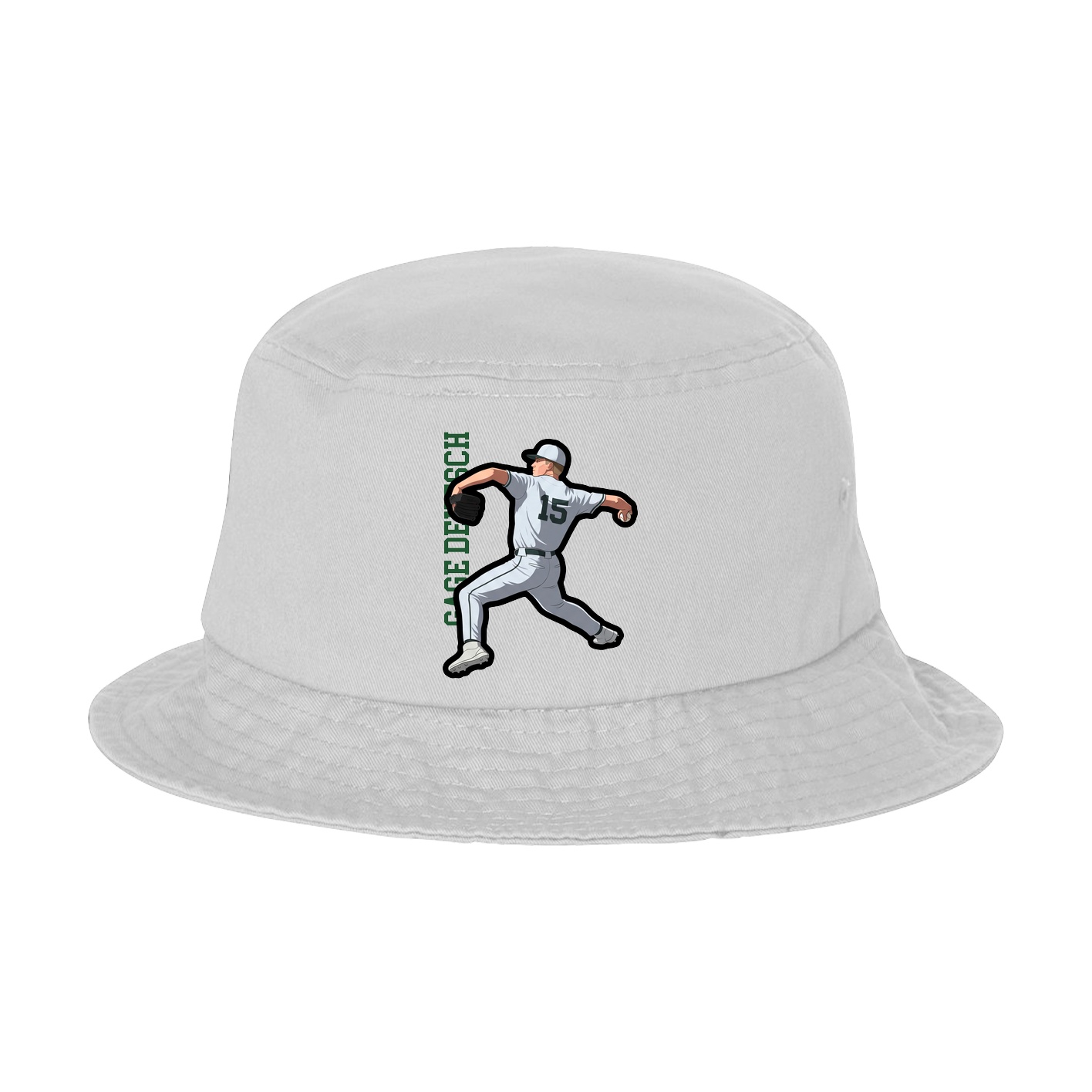 Bucket Cap — Name Vertical in White