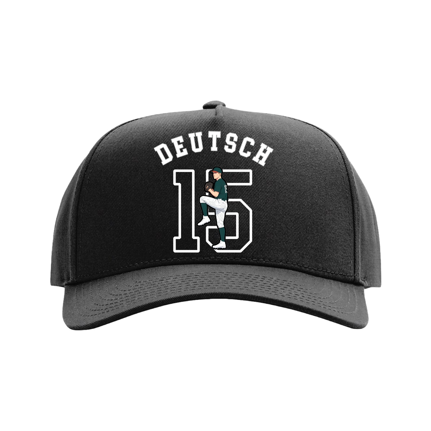 Full Fabric Five-Panel Champ Cap — Shirsey Arch in Black