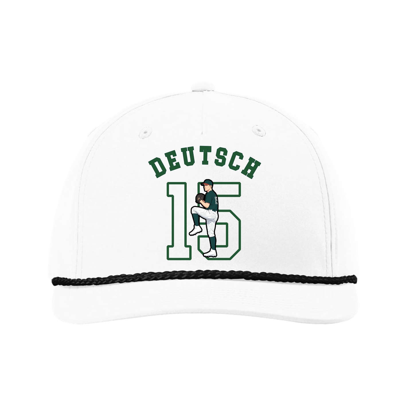 Five-Panel Classic Rope Cap — Shirsey Arch in White