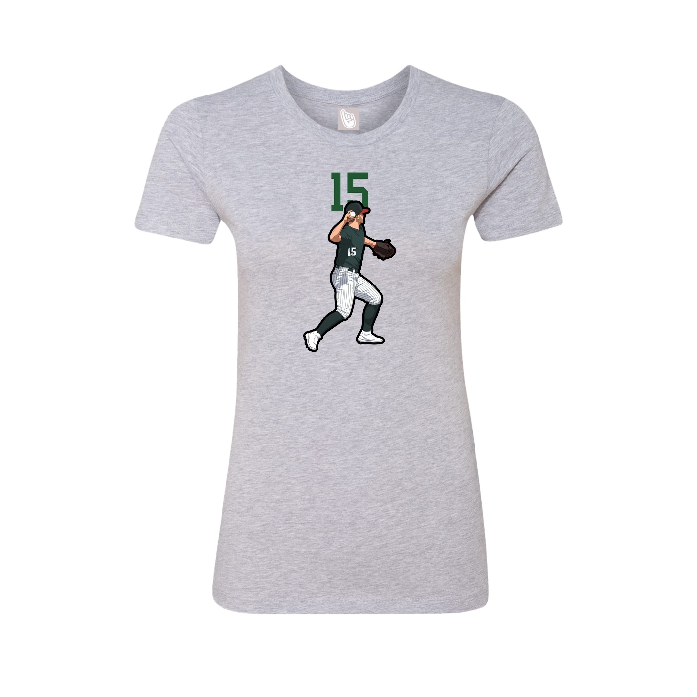 Fitted Women's Tee — Number Top in Grey