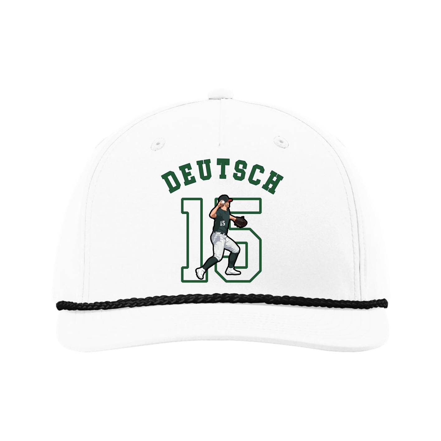 Five-Panel Classic Rope Cap — Shirsey Arch in White