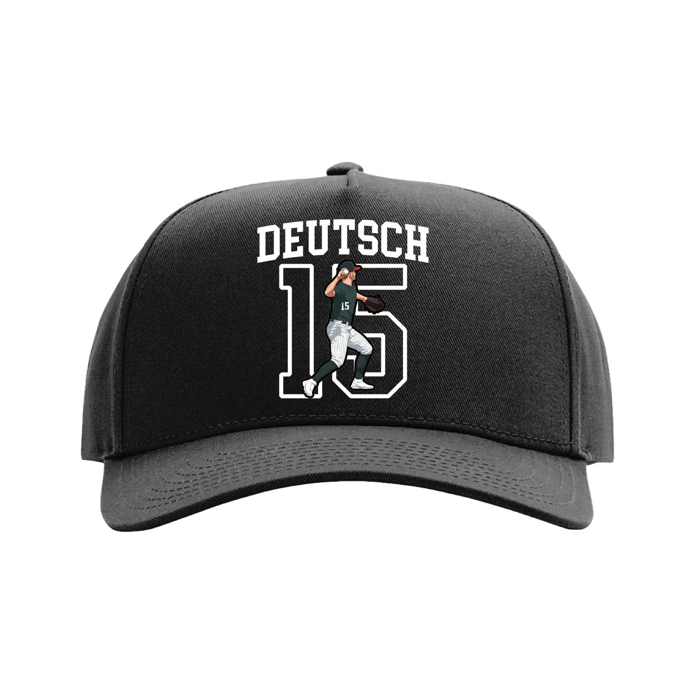 Full Fabric Five-Panel Champ Cap — Shirsey in Black