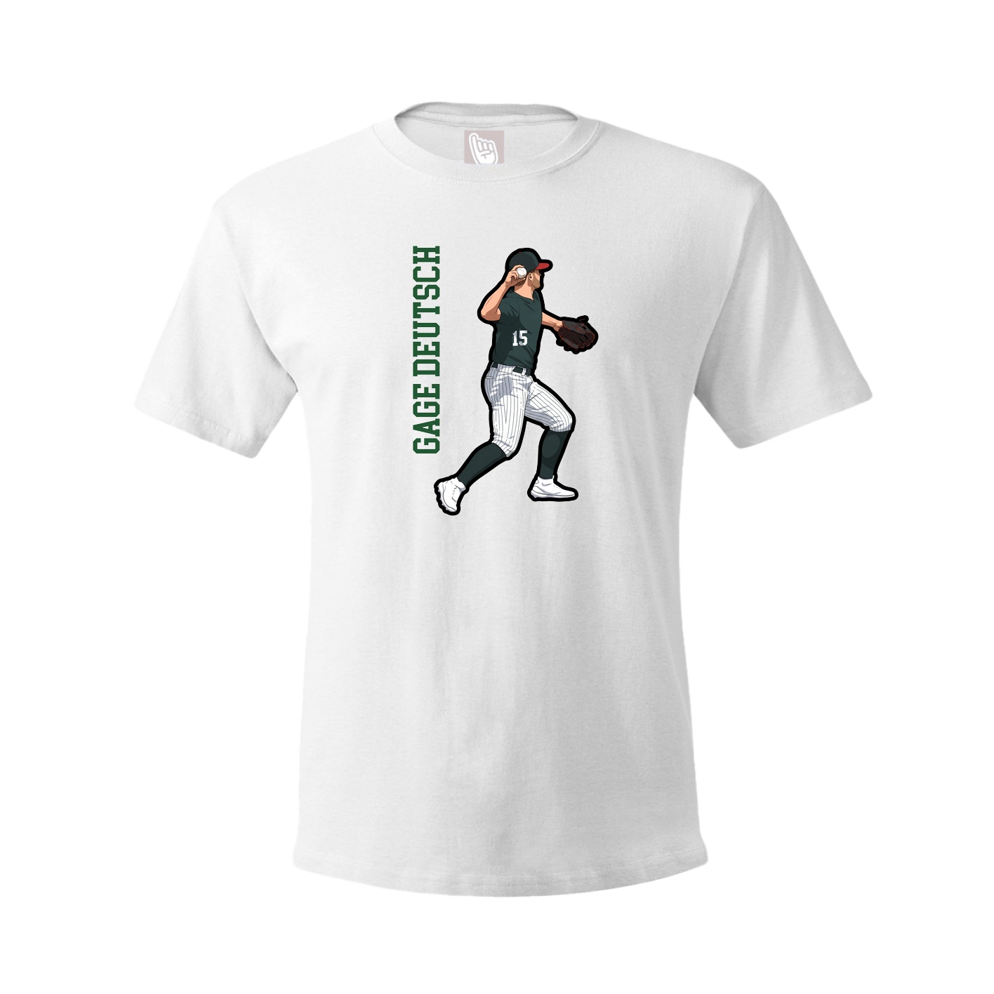 Youth Tee — Name Vertical in White