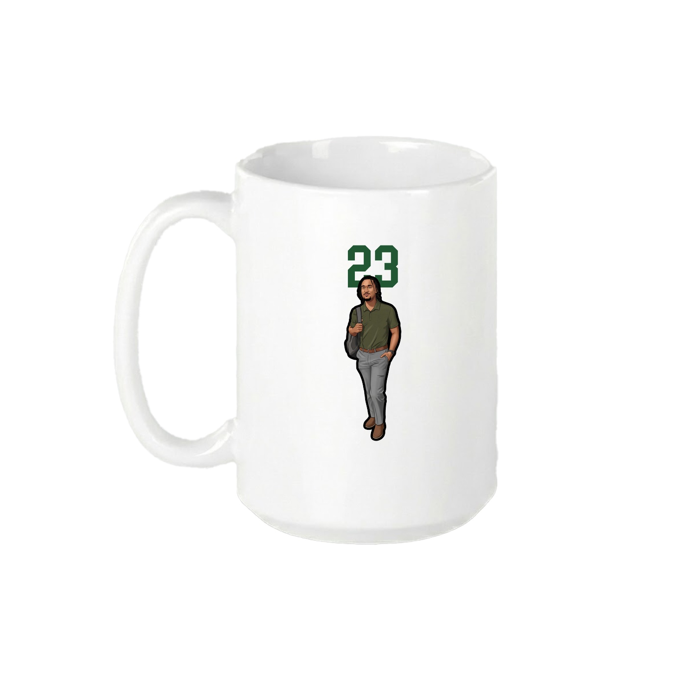 15oz Coffee Mug — Number Top in White