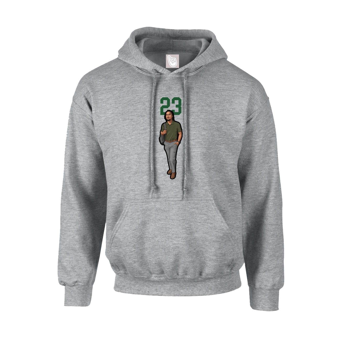 Youth Hoodie — Number Top in Grey