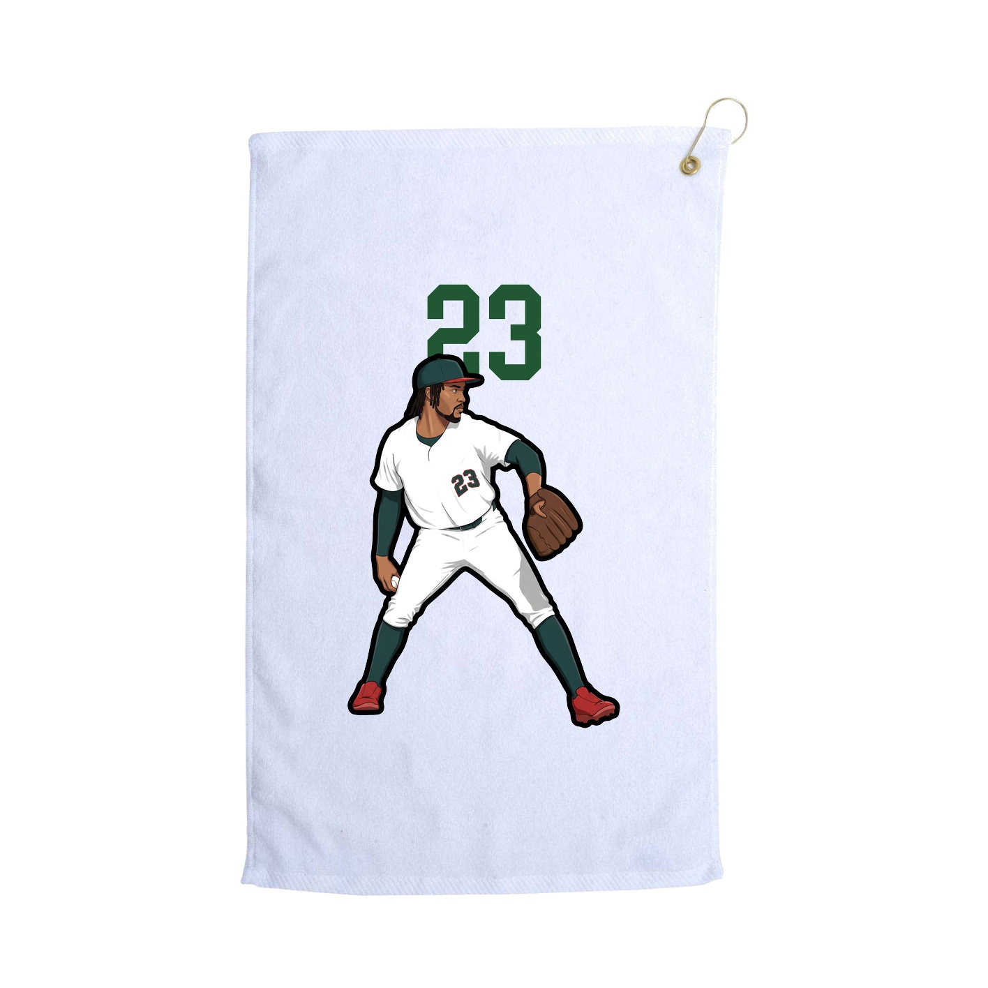 Golf Towel — Number Top in White