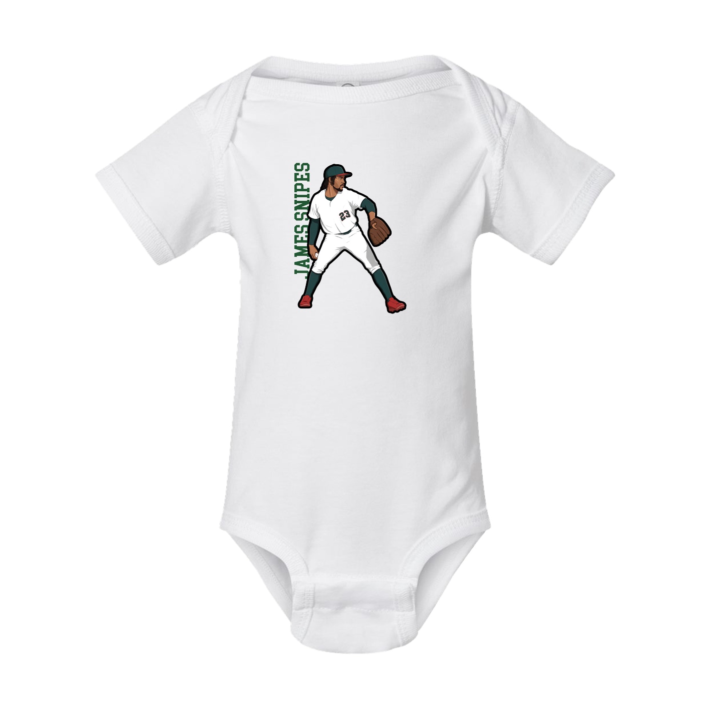 Baby Onesie — Name Vertical in White