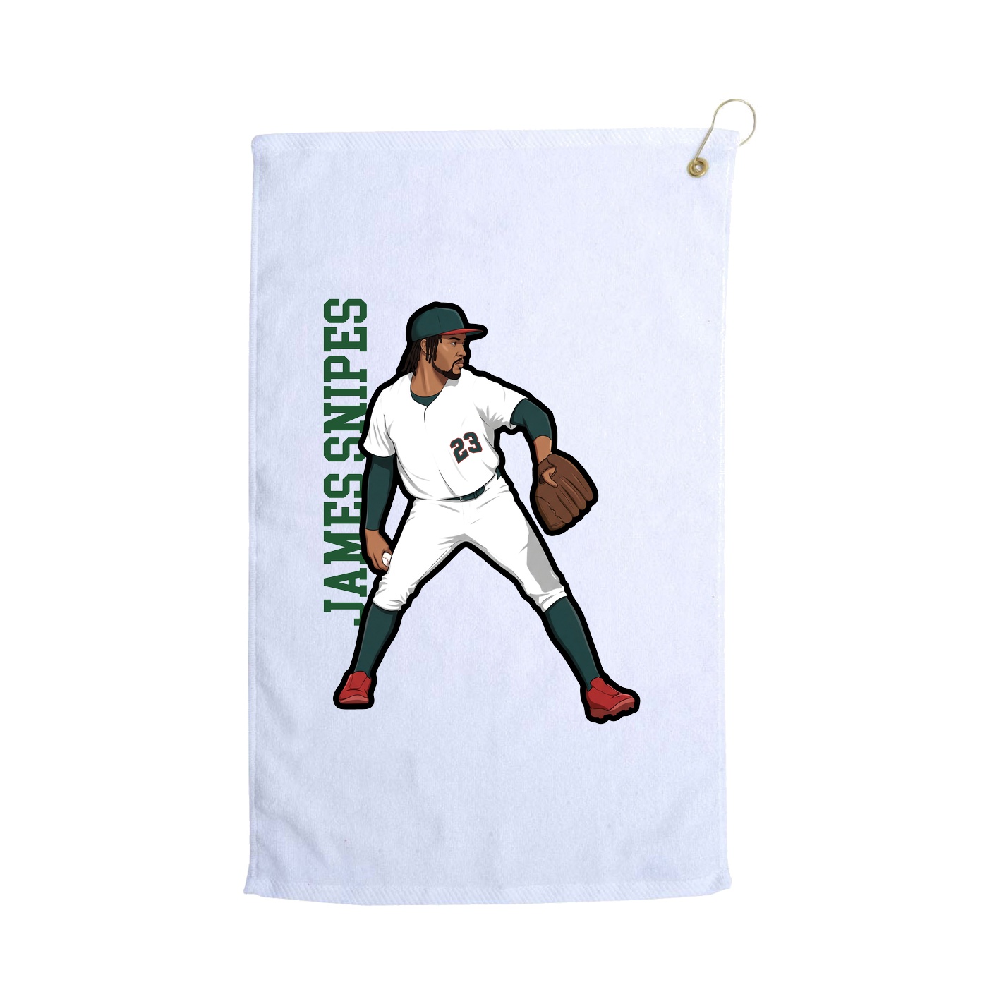 Golf Towel — Name Vertical in White