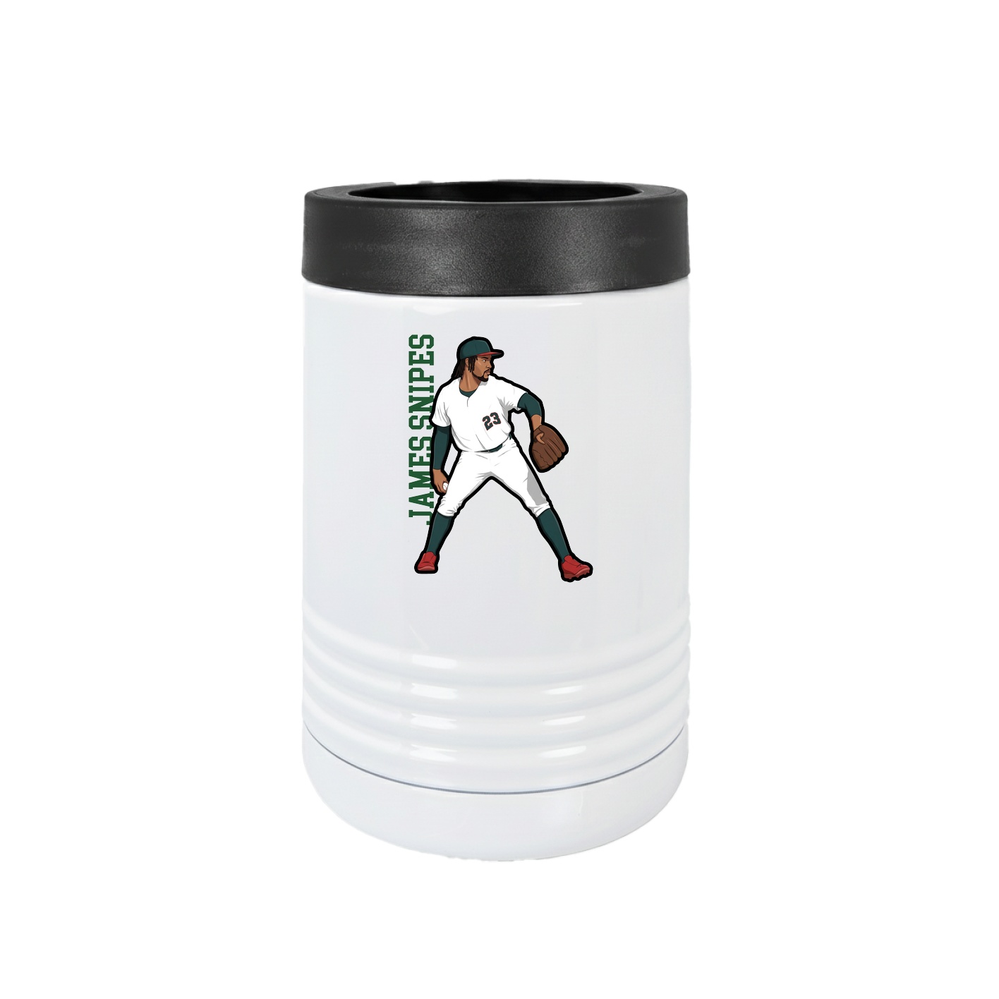 Beverage Holder — Name Vertical in White