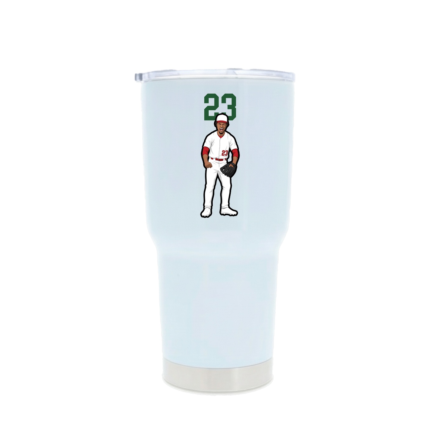 30oz Stainless Steel Tumbler — Number Top in White