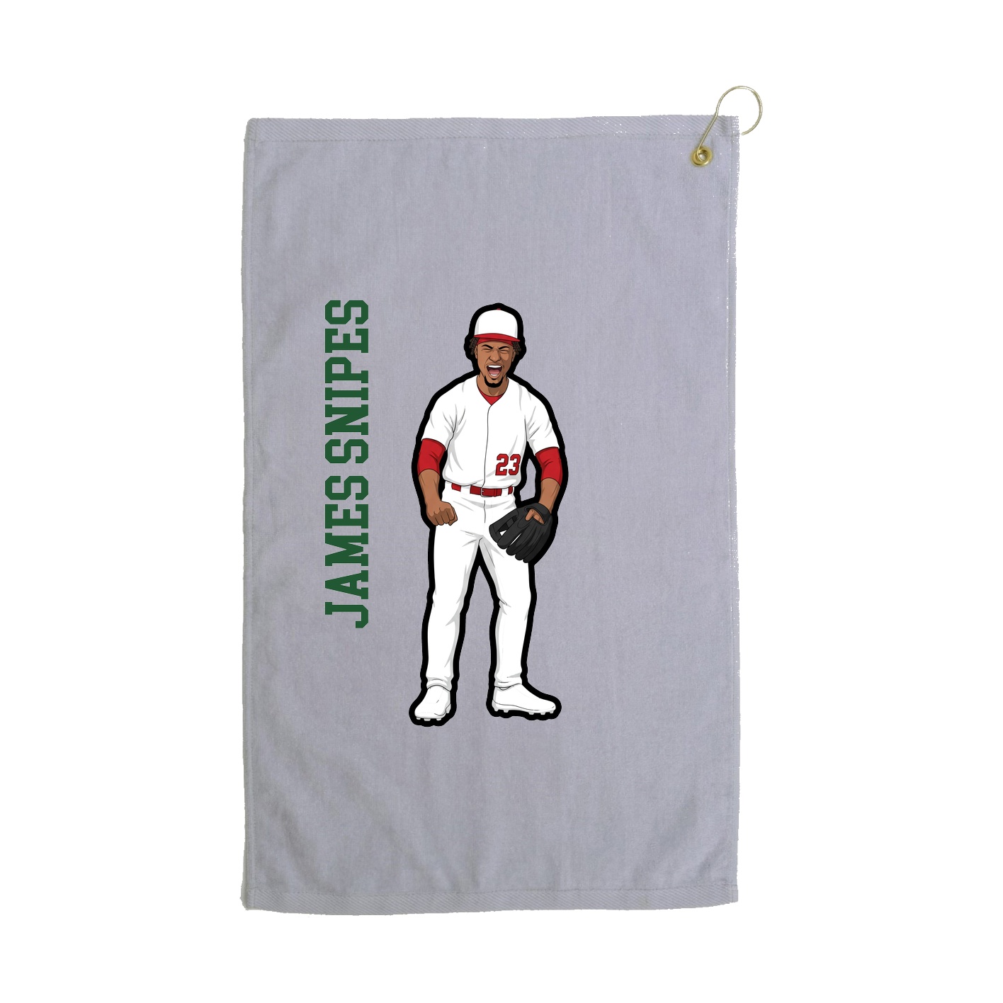 Golf Towel — Name Vertical in Grey