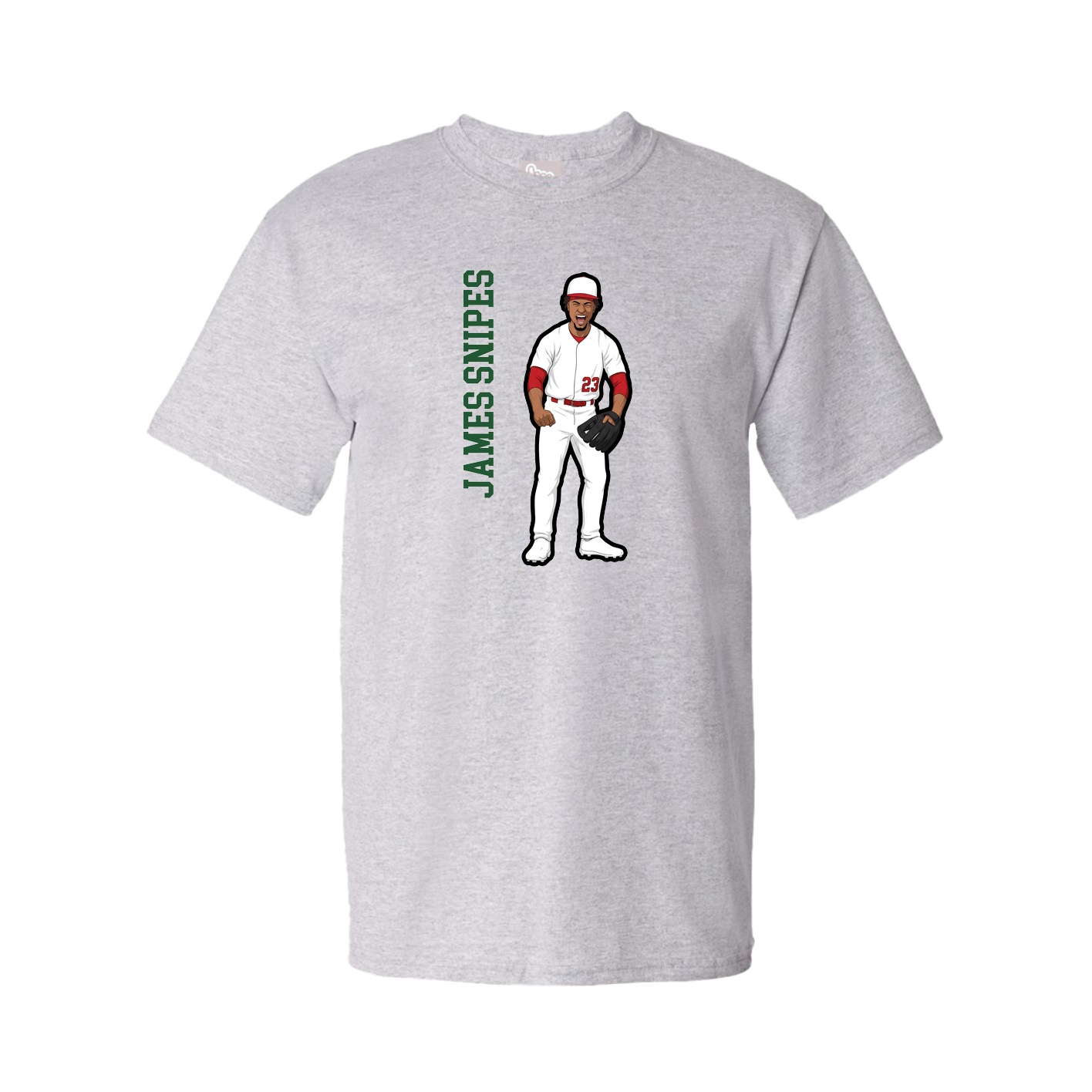 Youth Tee — Name Vertical in Grey