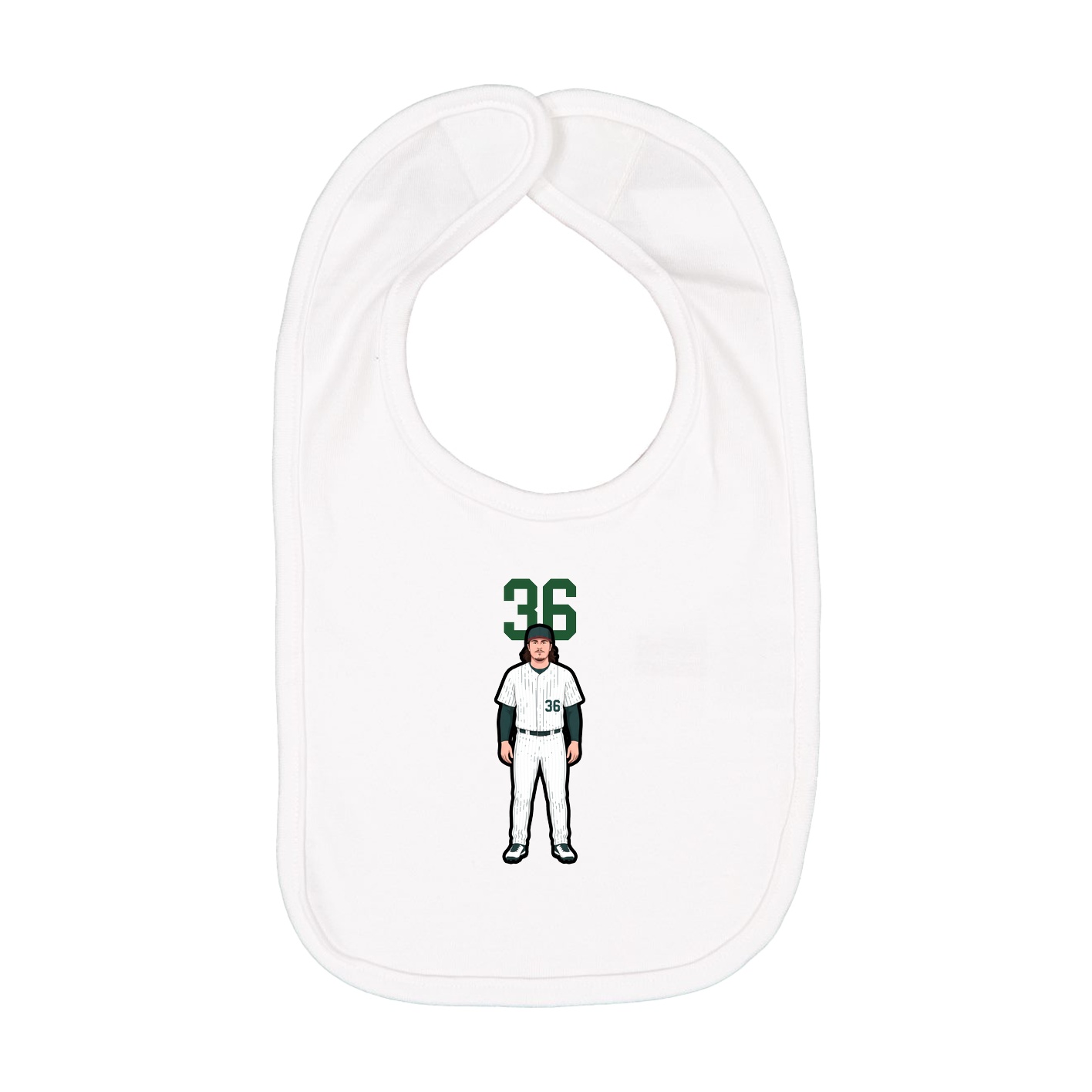 Infant Bib — Number Top in White