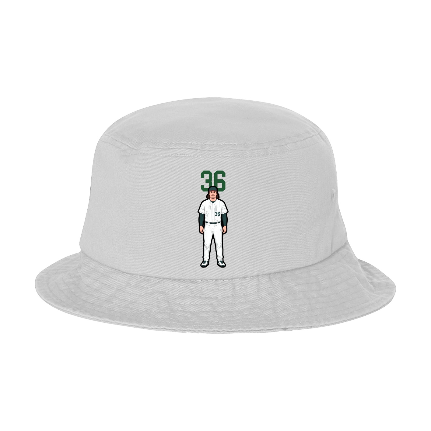 Bucket Cap — Number Top in White