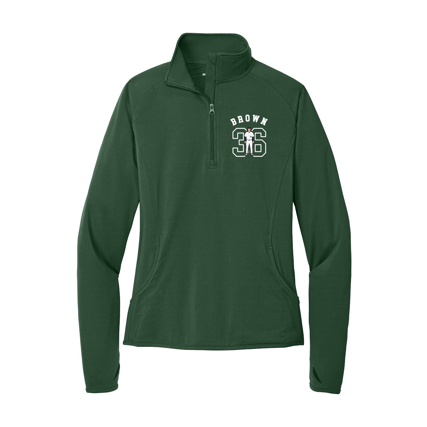Women's Q-Zip Pullover — Shirsey Arch in Green