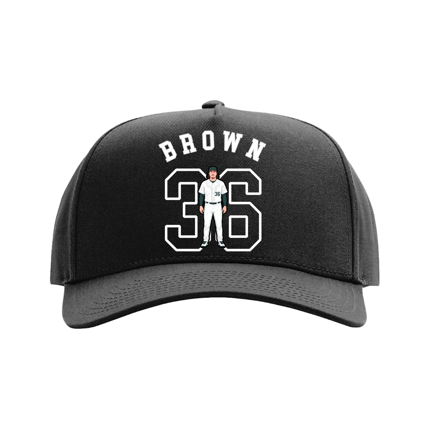 Full Fabric Five-Panel Champ Cap — Shirsey Arch in Black