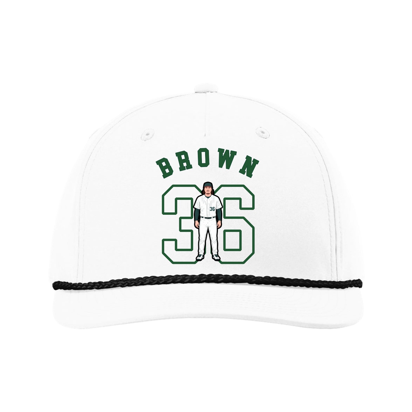 Five-Panel Classic Rope Cap — Shirsey Arch in White