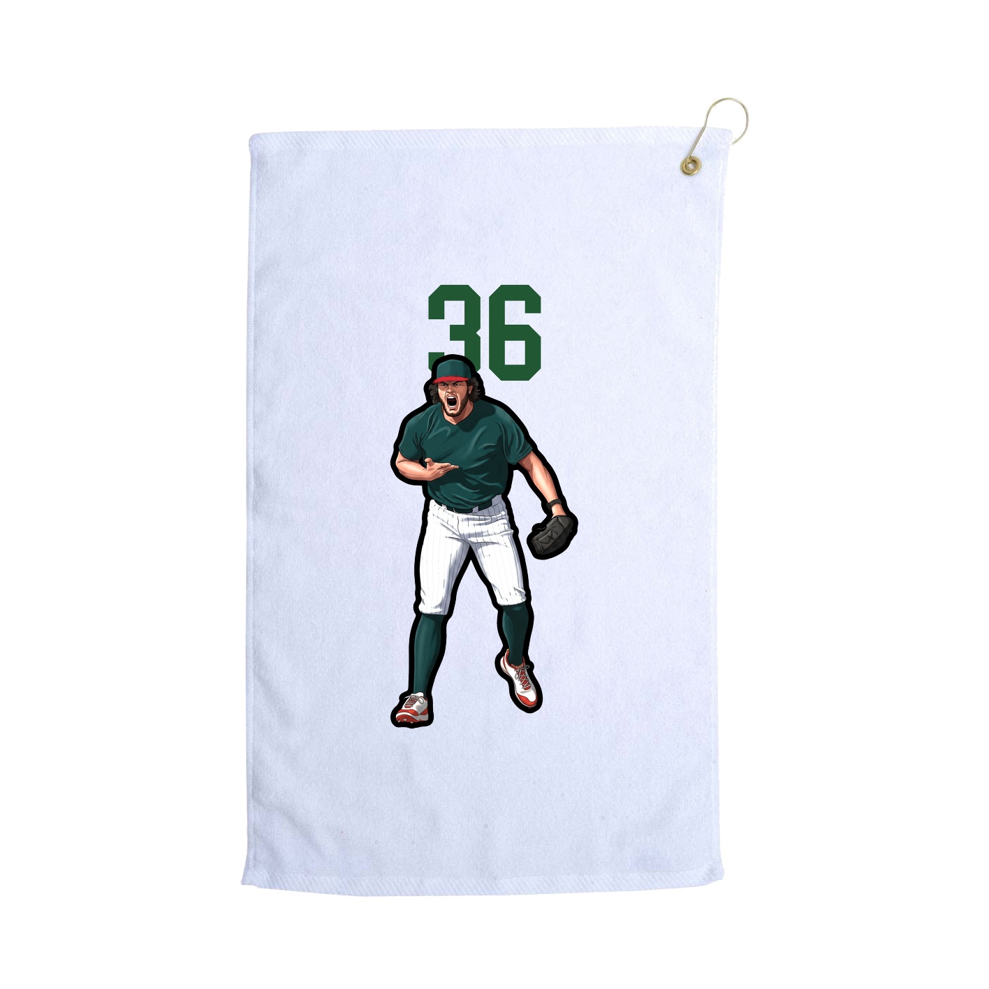 Golf Towel — Number Top in White