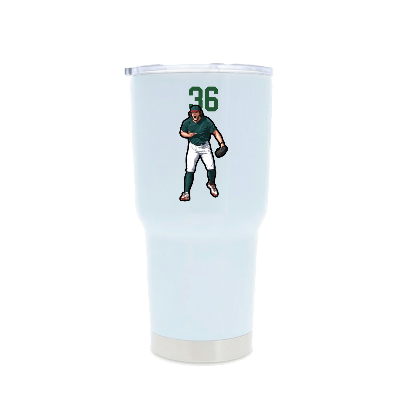 30oz Stainless Steel Tumbler — Number Top in White
