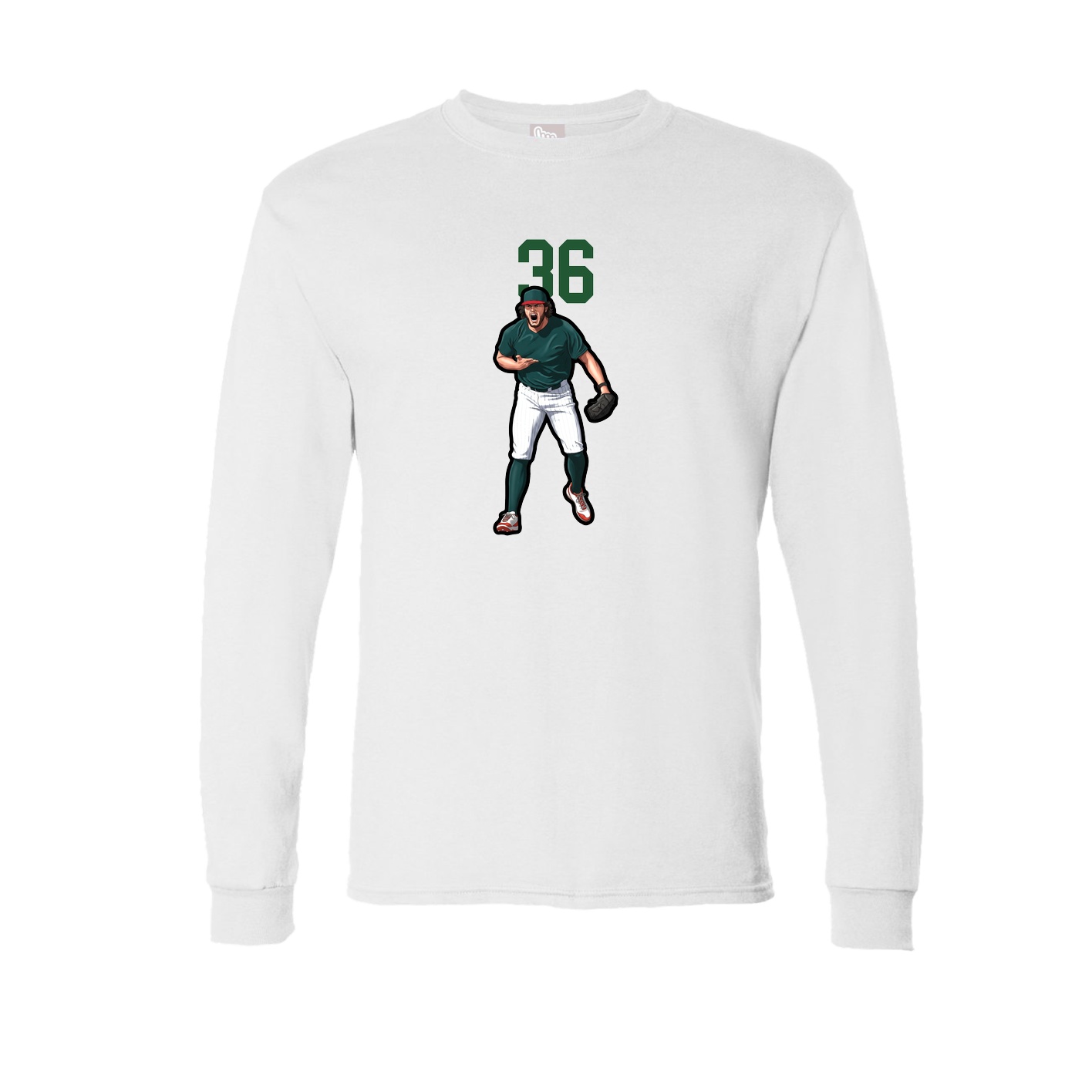 Long Sleeve Tee — Number Top in White