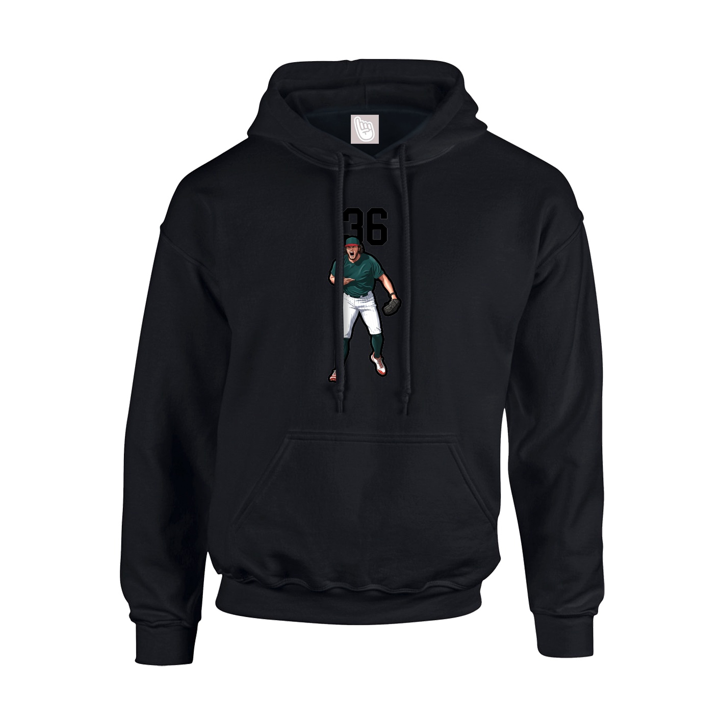 Youth Hoodie — Number Top in Black