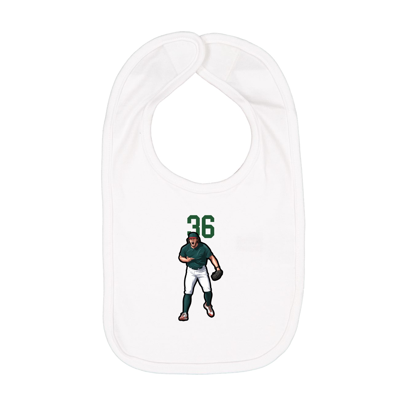 Infant Bib — Number Top in White