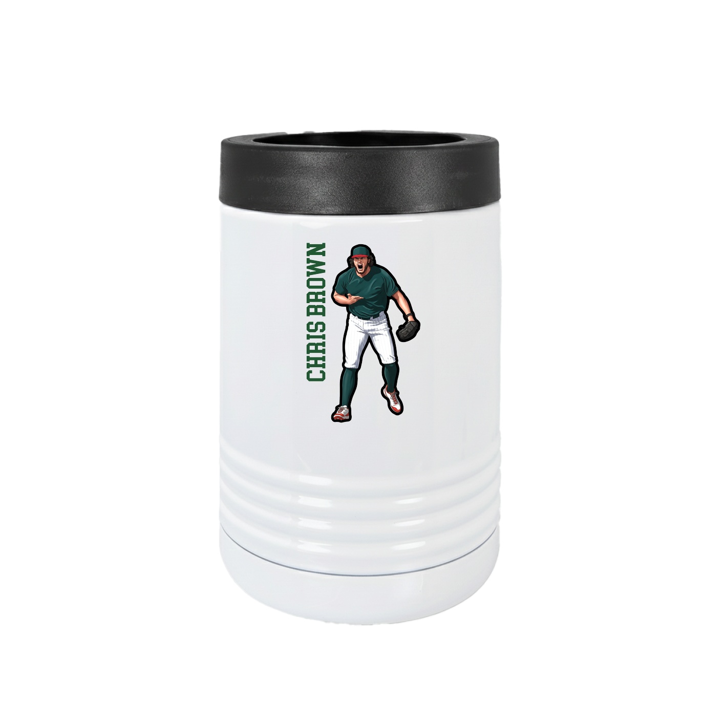 Beverage Holder — Name Vertical in White