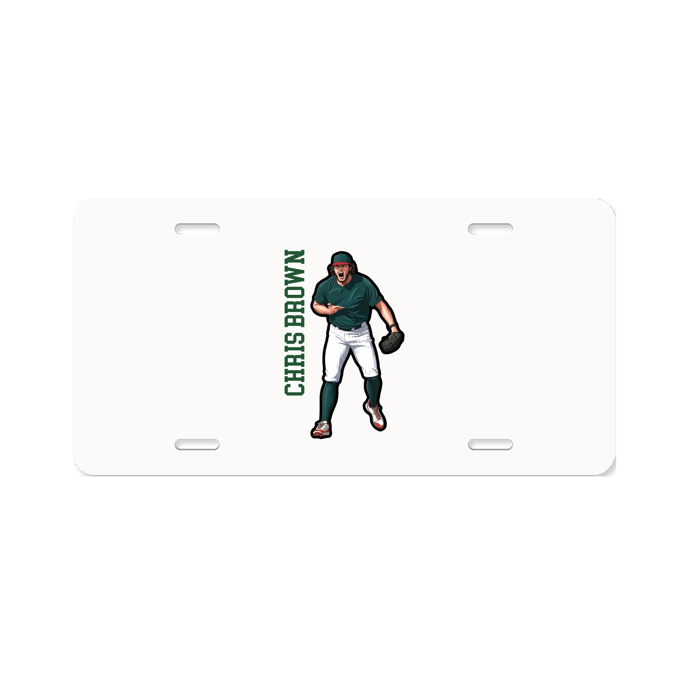 License Plate — Name Vertical in Classic