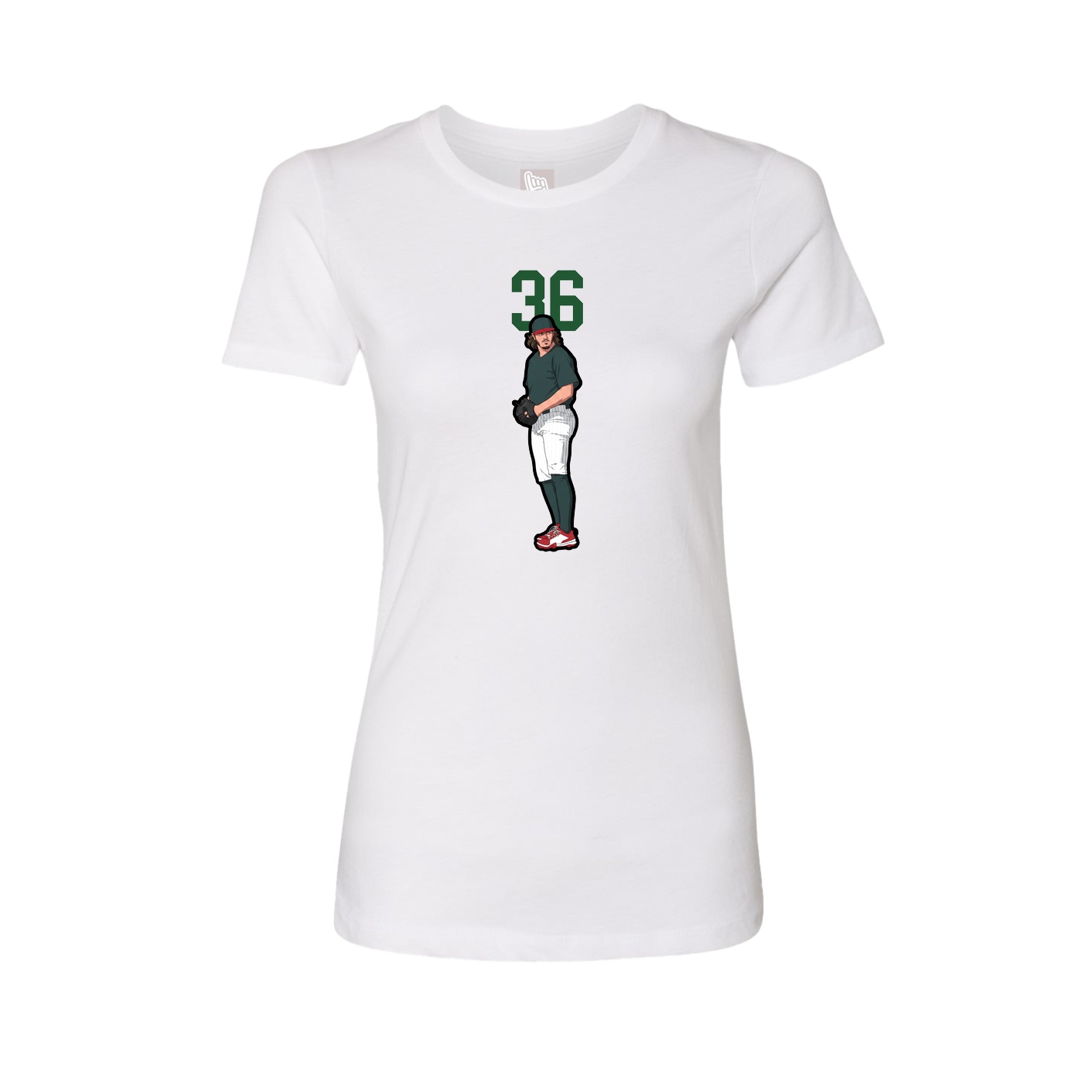 Fitted Women's Tee — Number Top in White