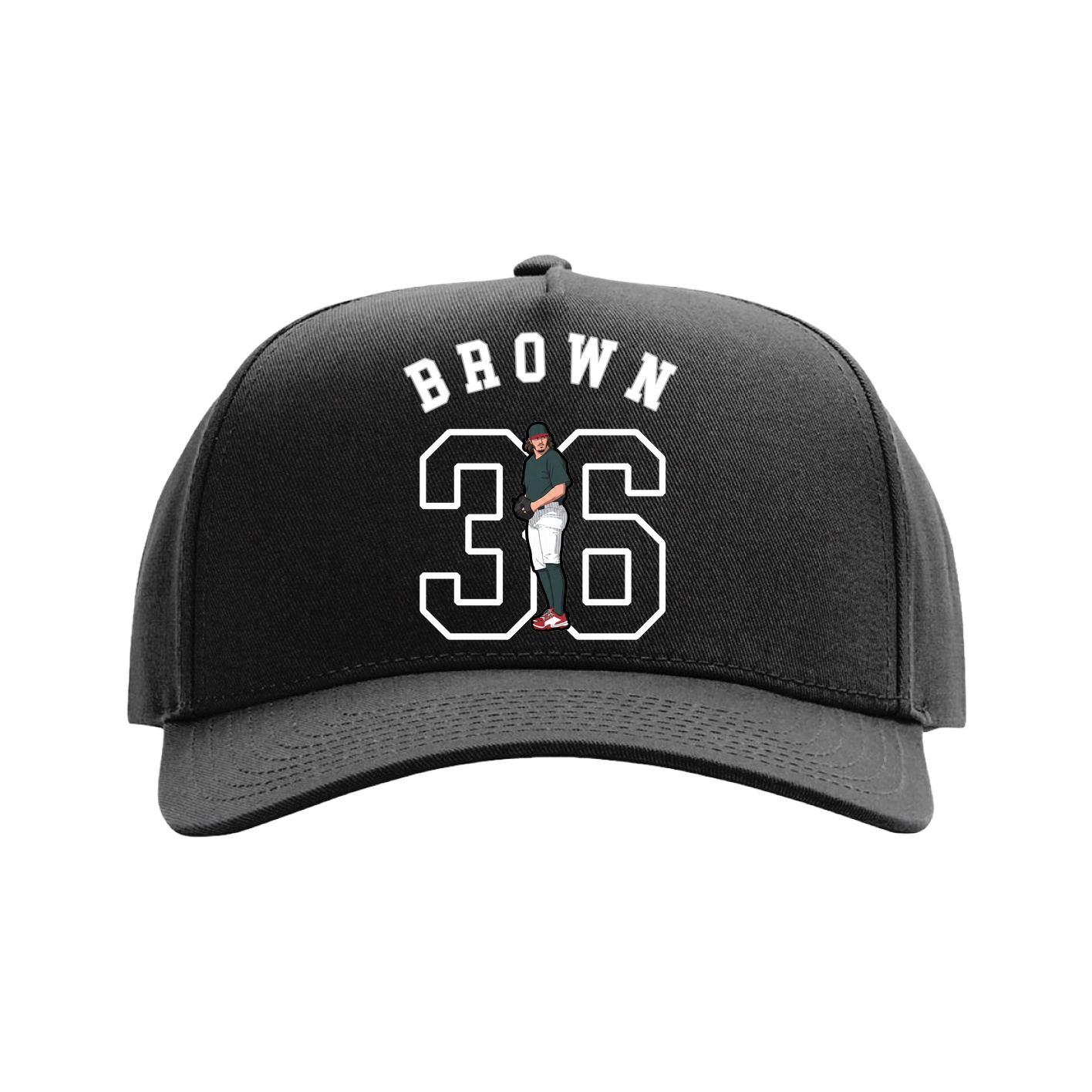 Full Fabric Five-Panel Champ Cap — Shirsey Arch in Black