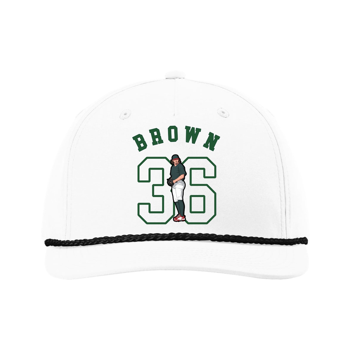 Five-Panel Classic Rope Cap — Shirsey Arch in White