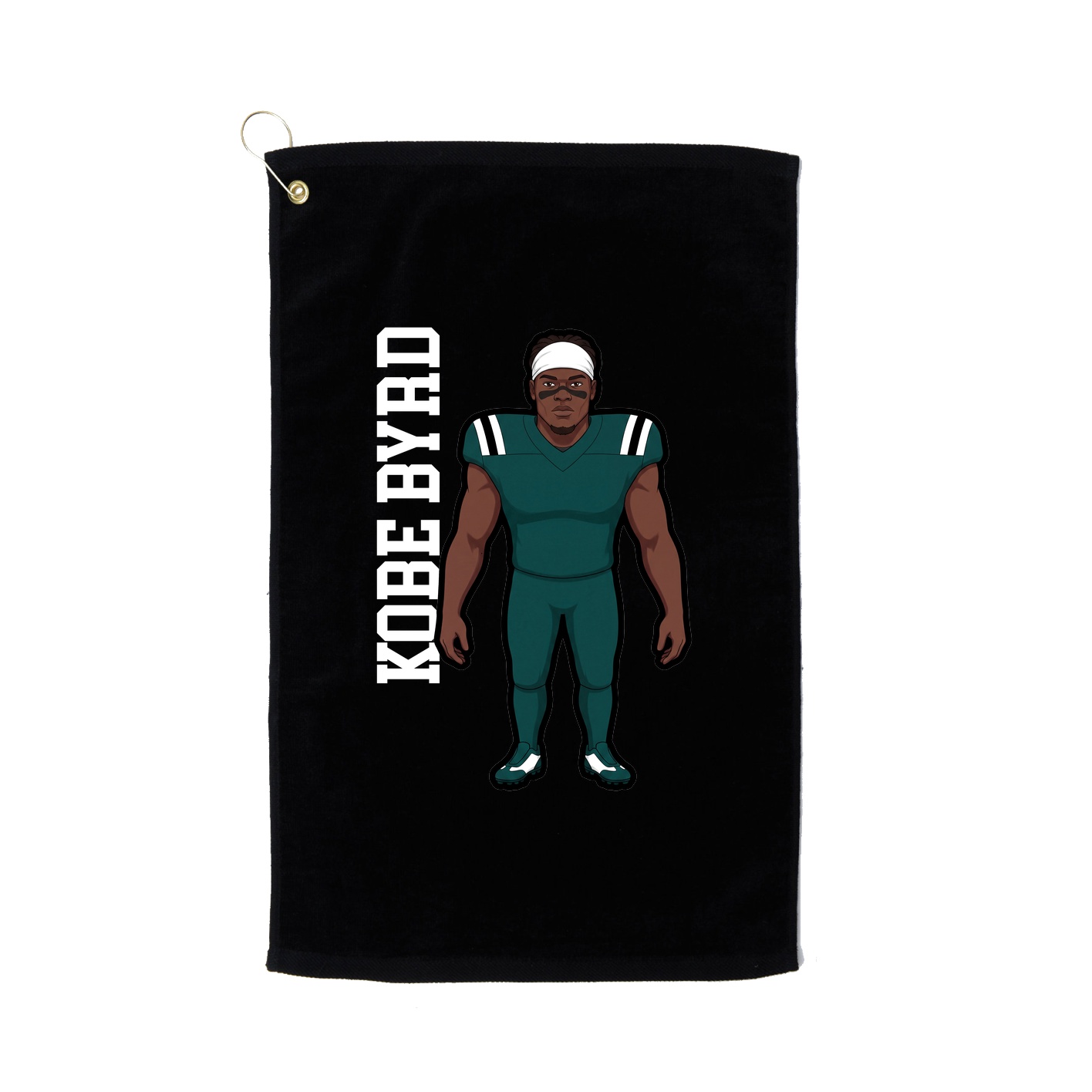 Golf Towel — Name Vertical in Black