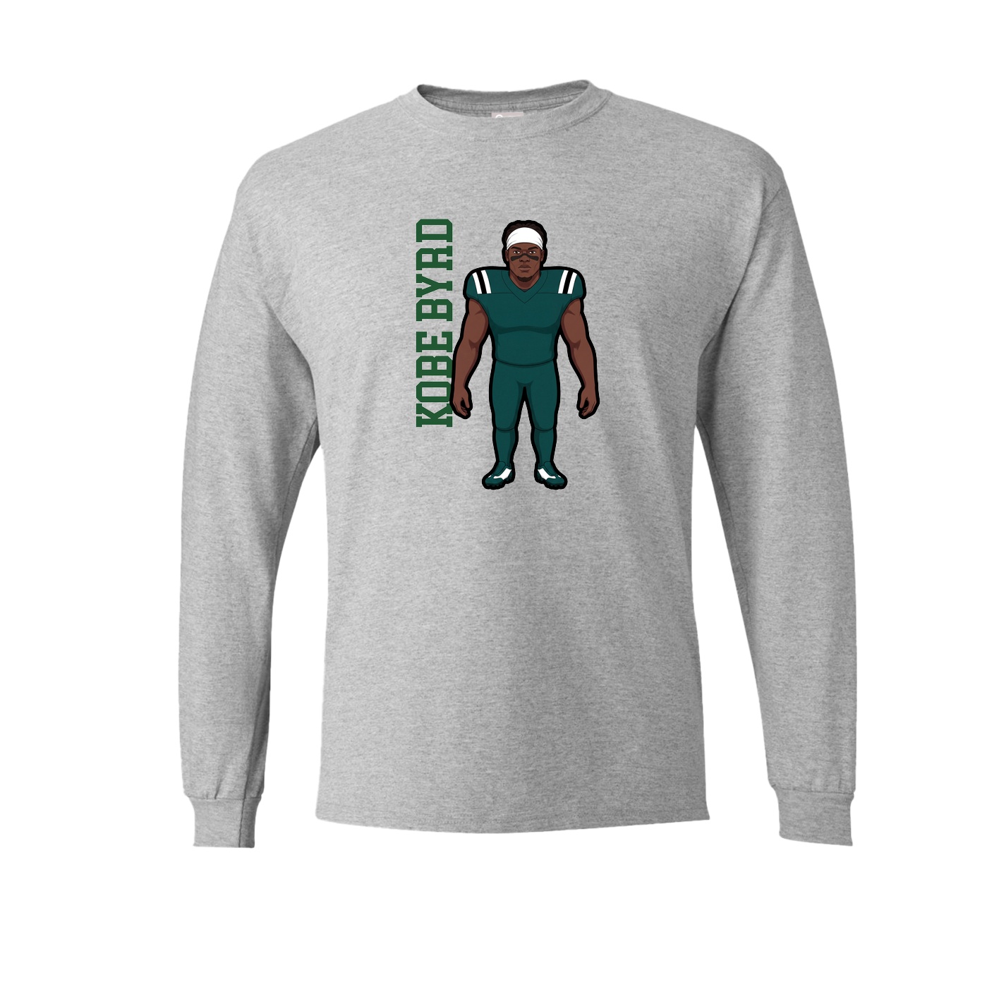 Long Sleeve Tee — Name Vertical in Grey