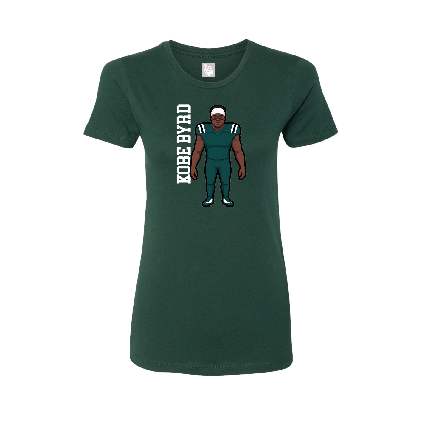 Fitted Women's Tee — Name Vertical in Green