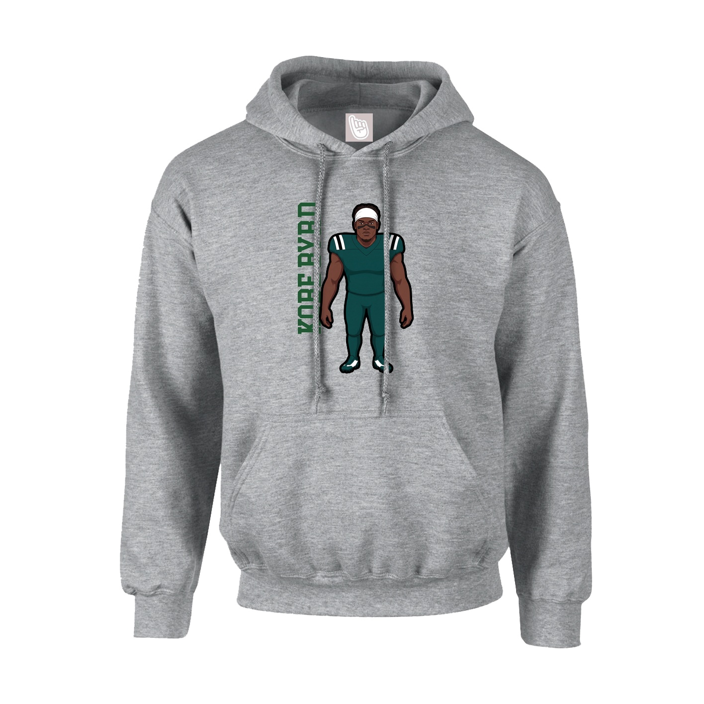 Hoodie — Name Vertical in Grey
