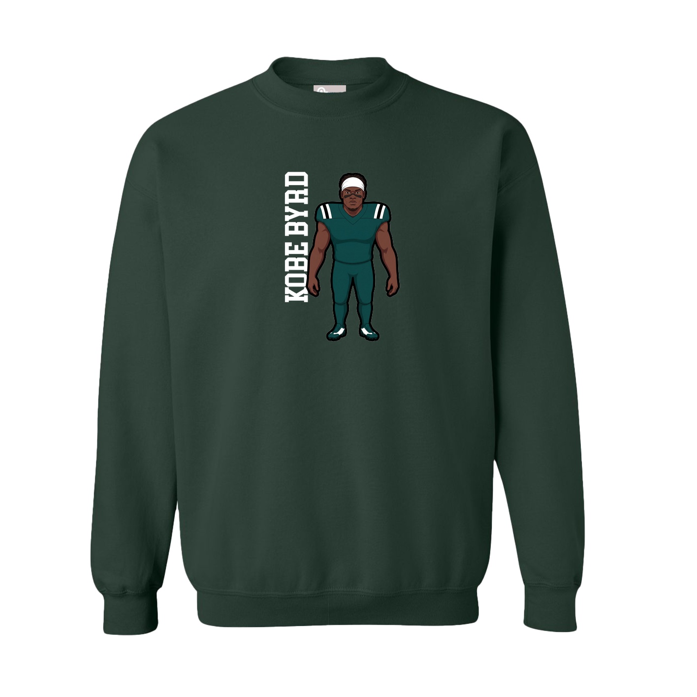 Fleece Crew — Name Vertical in Green