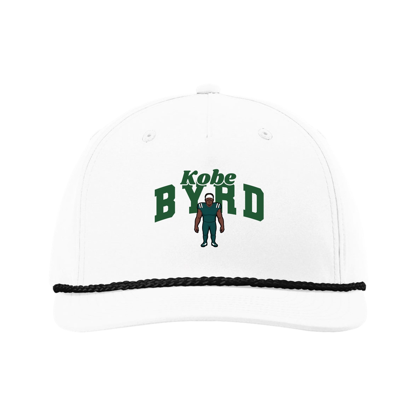 Five-Panel Classic Rope Cap — Signature Arch in White