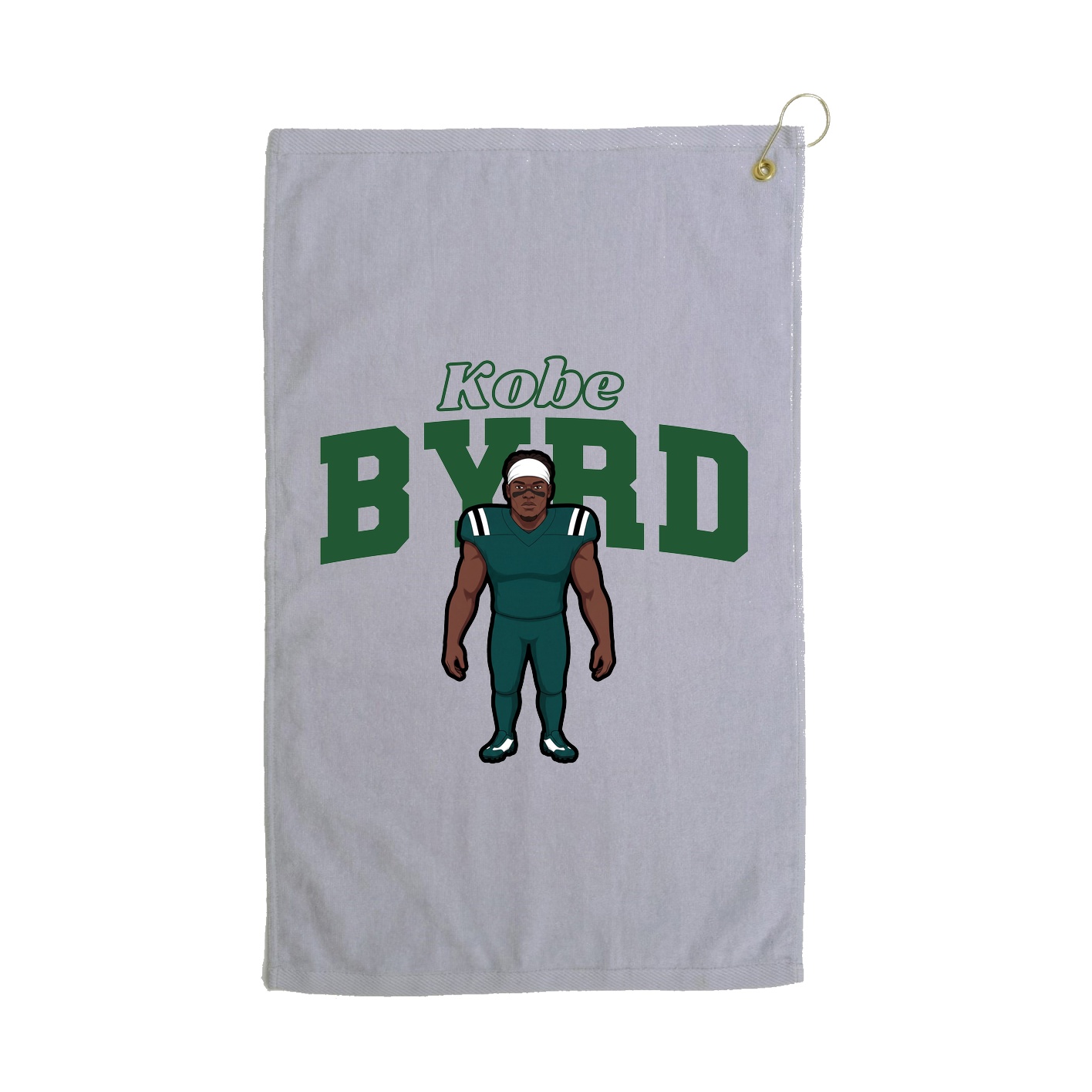 Golf Towel — Name Arch in Grey